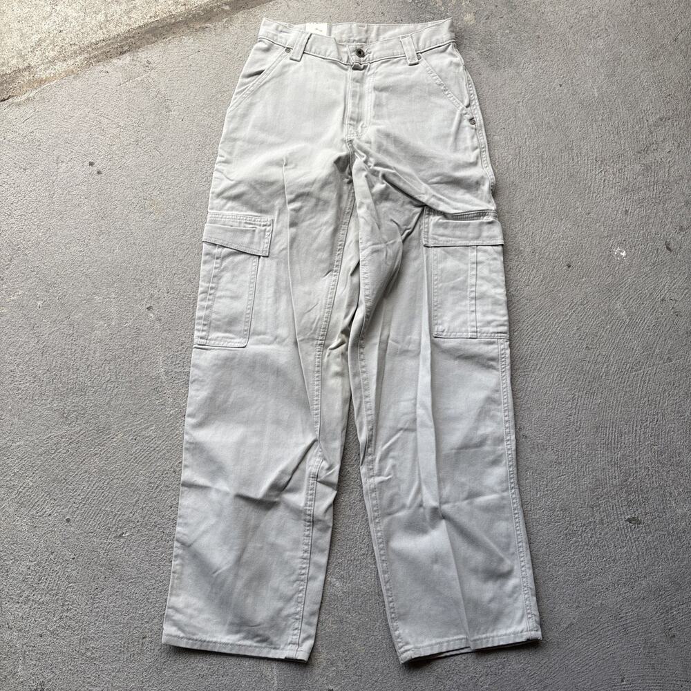 Vintage 90s LEE Cargo Pants Wide Relaxed Khaki Tan Beige USA Juniors 5 S